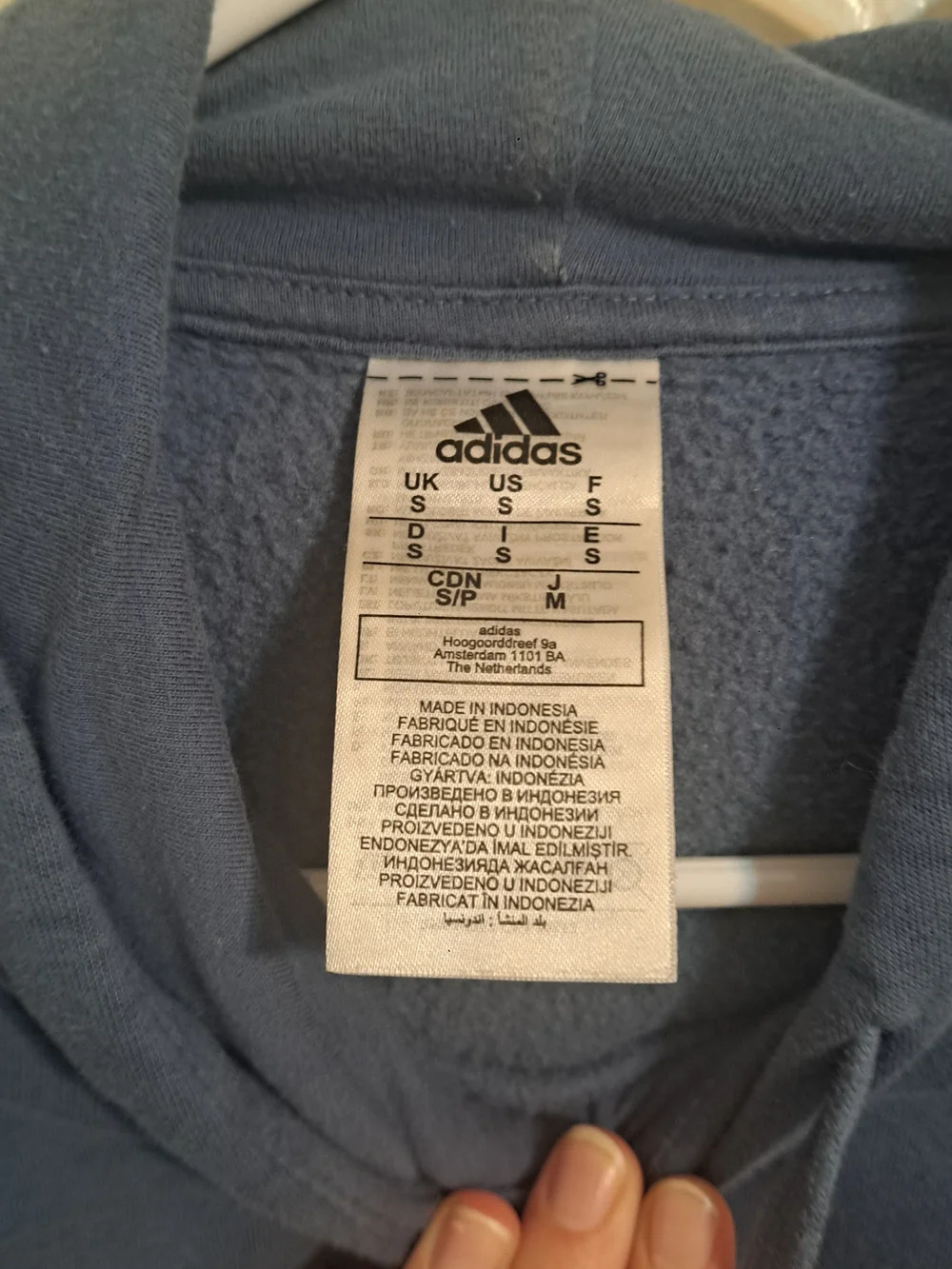 adidas Men's Dusty Blue Pullover Hoodie with Logo